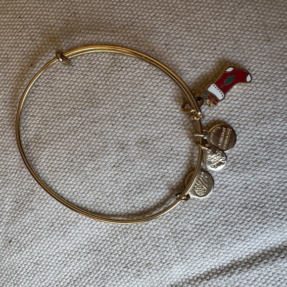3 Christmas Holiday Alex & Ani stackable metal adjustible size charm bracelets - Picture 10 of 13